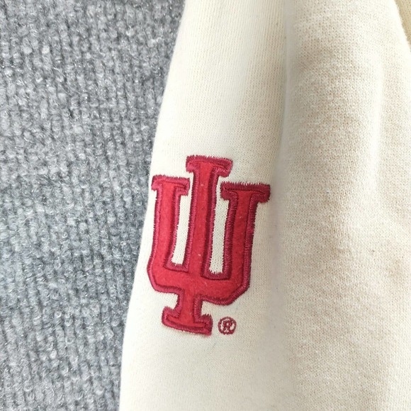 Colosseum Athletics Womens Indiana Hoosiers Pullover Hoodie Cream XL Embroidered - Picture 9 of 14